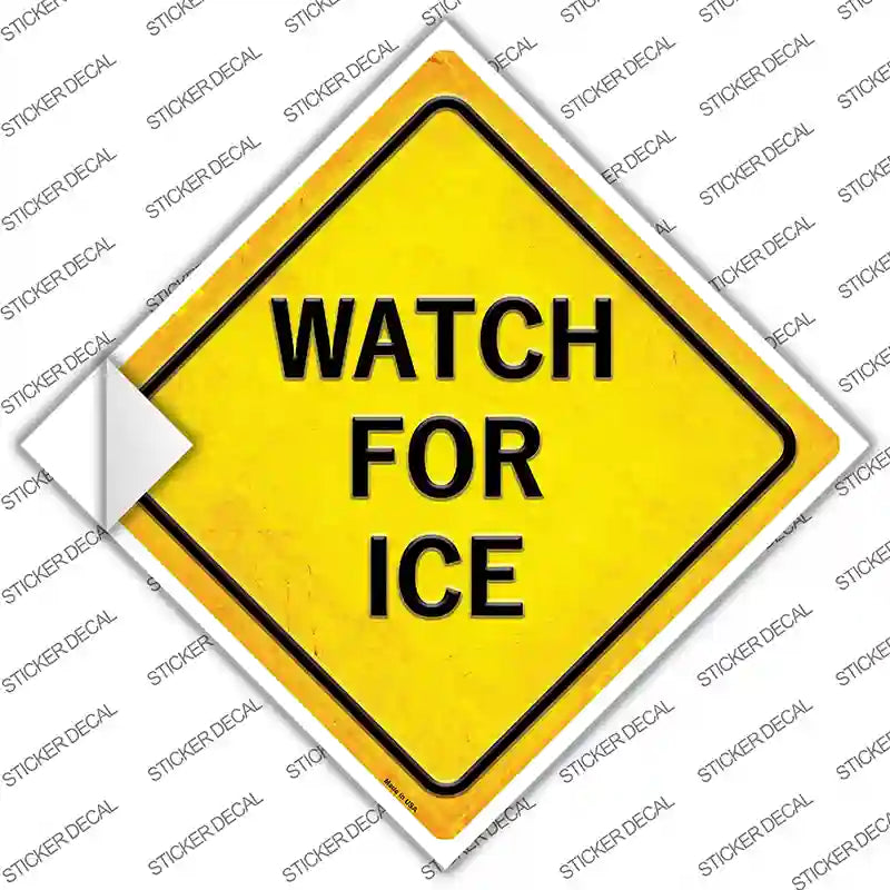 CX-427s-L Watch for Ice Novelty Diamond Sticker Decal, Large