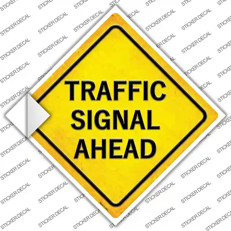CX-429s-S Traffic Signal Ahead Novelty Diamond Sticker Decal, Small