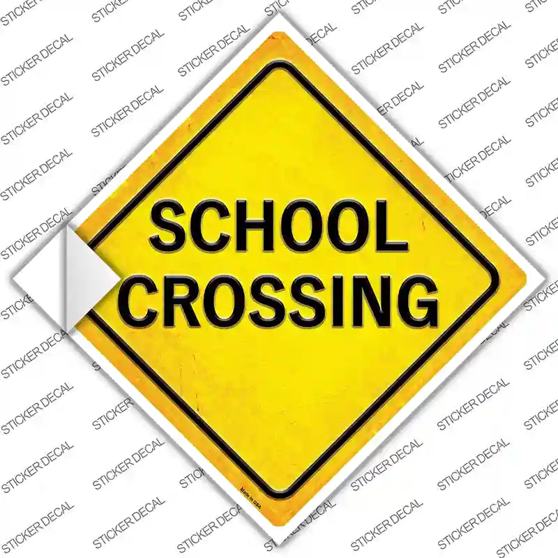 CX-470s-L School Crossing Novelty Diamond Sticker Decal, Large