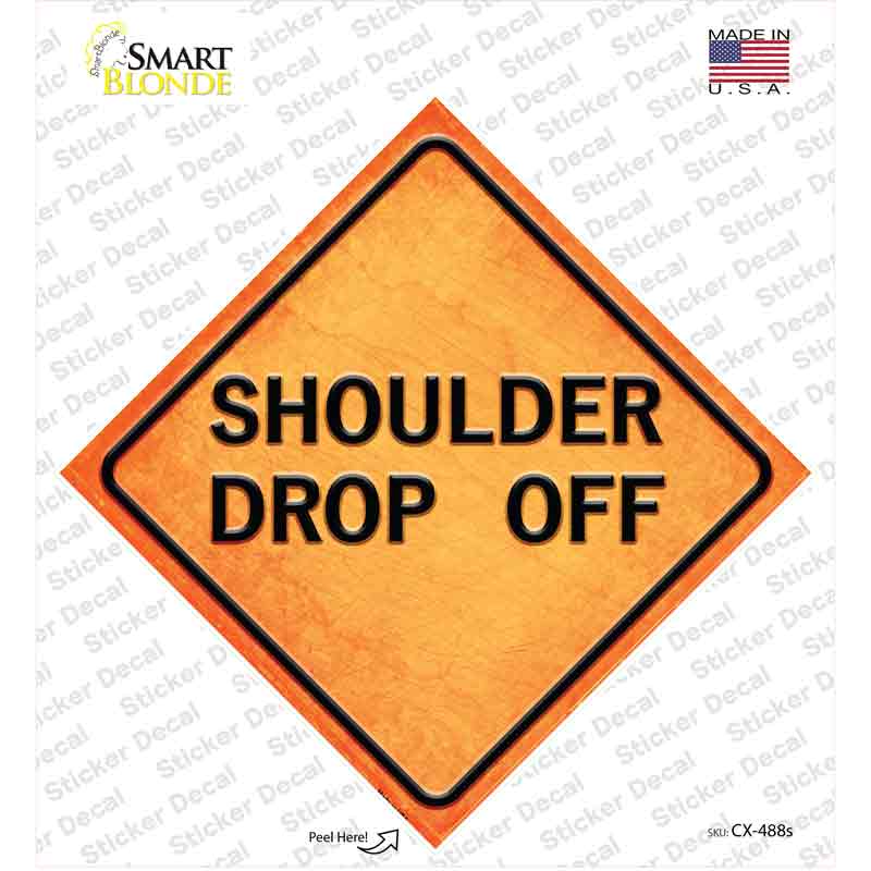 CX-488s-M Shoulder Drop Off Novelty Diamond Sticker Decal, Medium