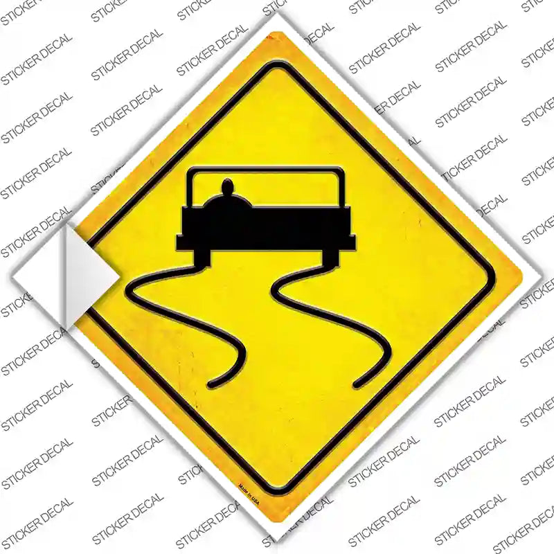 CX-497s-S Slippery When Wet Car Novelty Diamond Sticker Decal, Small