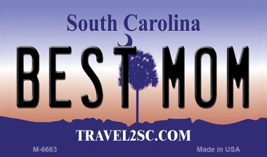 SMART BLONDE Best Mom South Carolina State License Plate Tag Magnet M-6663