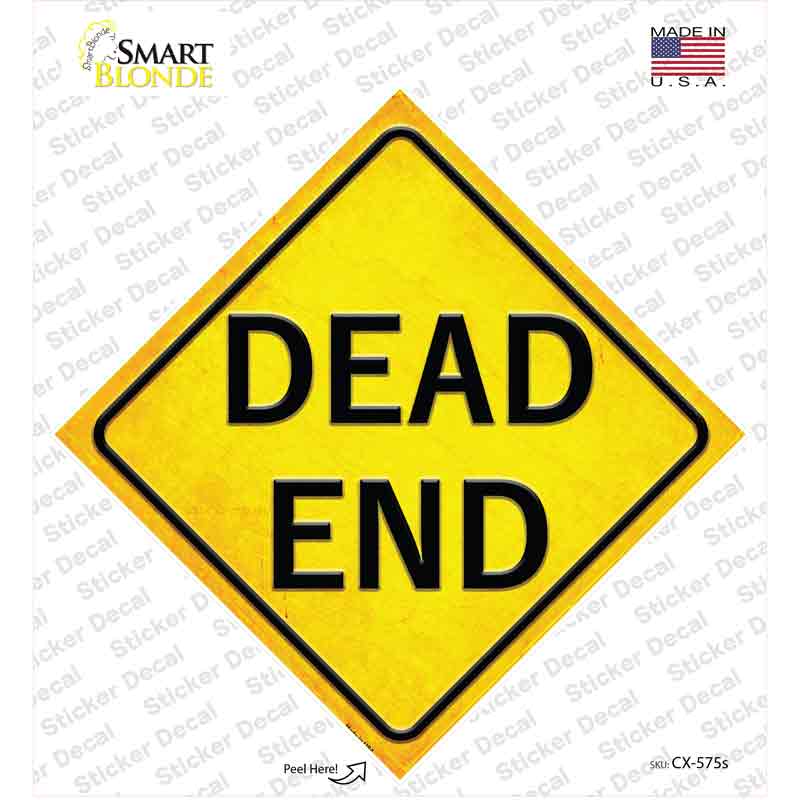 CX-575s-M Dead End Novelty Diamond Sticker Decal, Medium