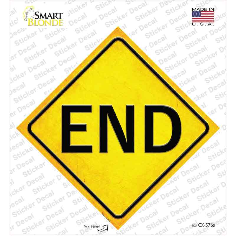CX-576s-M End Novelty Diamond Sticker Decal, Medium