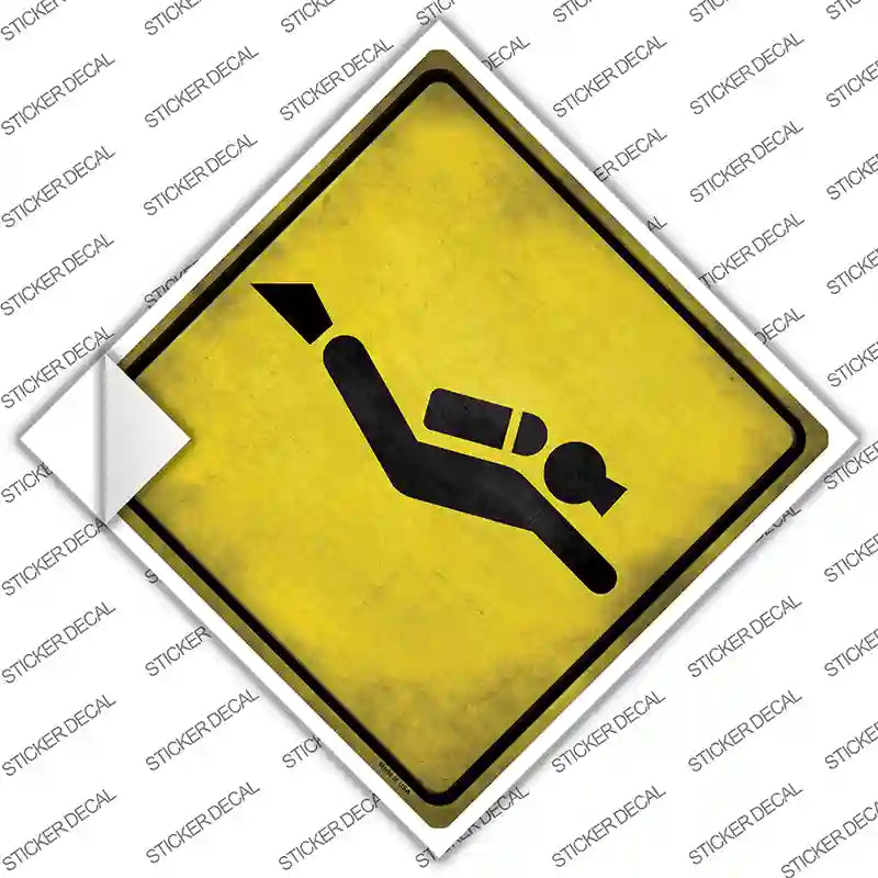 CX-630s-S Scuba Diver Novelty Diamond Sticker Decal, Small