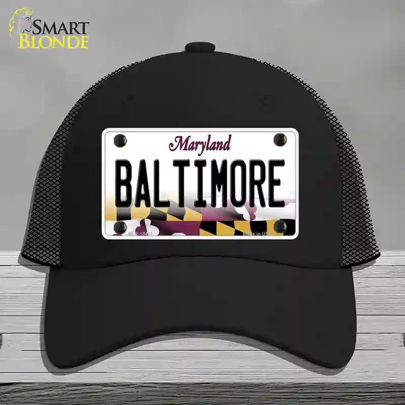 HAT01-MLP-10465 Baltimore Maryland Novelty License Plate Hat, Mesh - Black