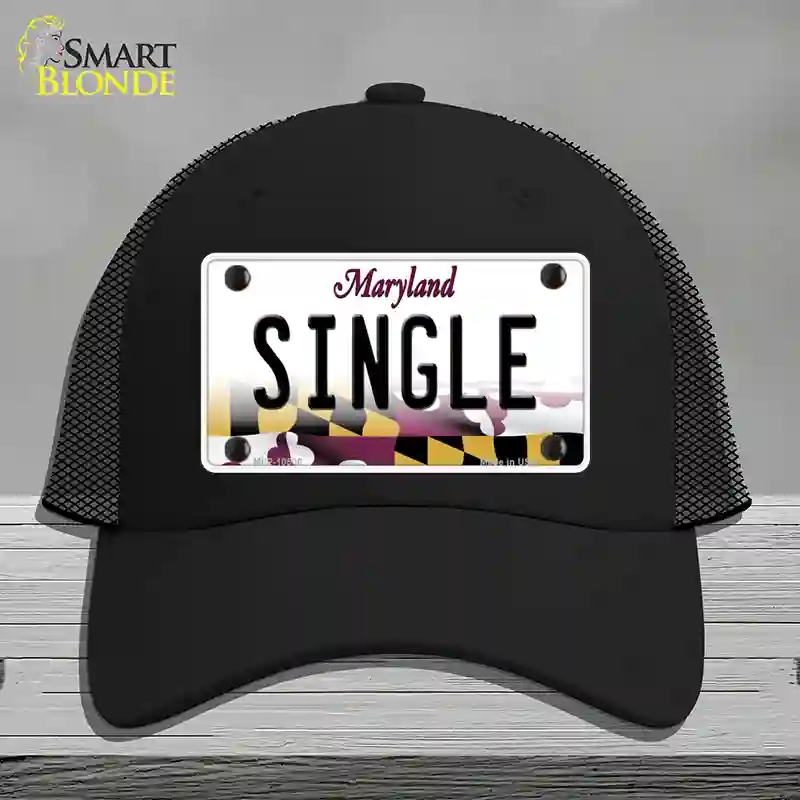 HAT01-MLP-10506 Single Maryland Novelty License Plate Hat, Mesh - Black