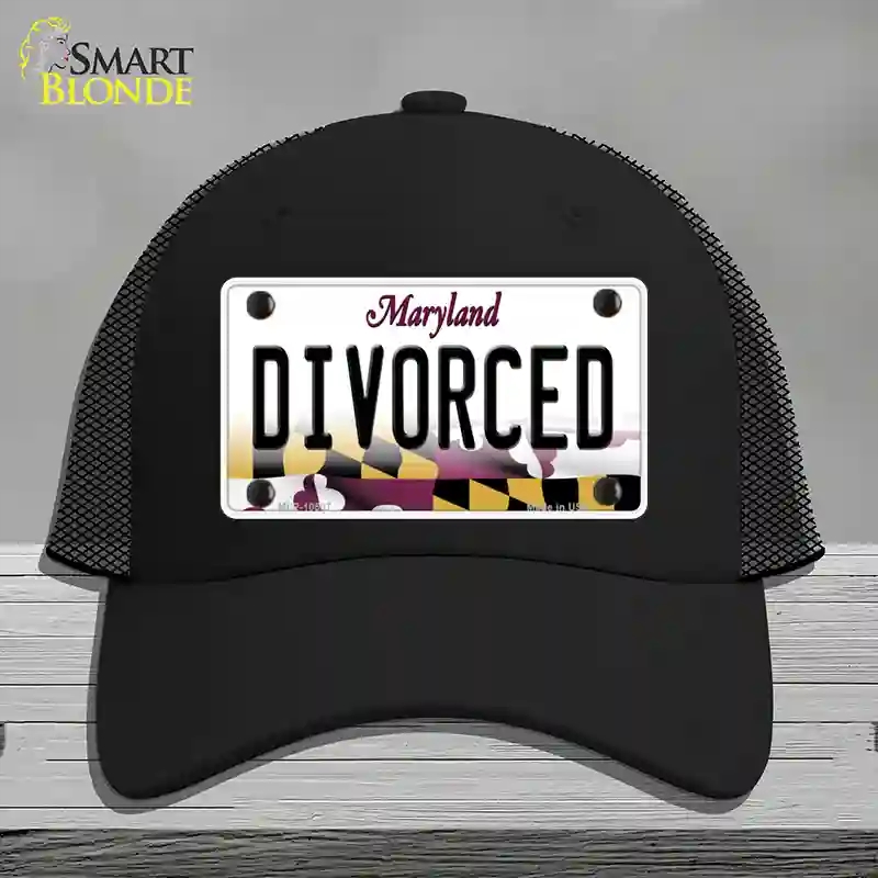 HAT01-MLP-10507 Divorced Maryland Novelty License Plate Hat, Mesh - Black