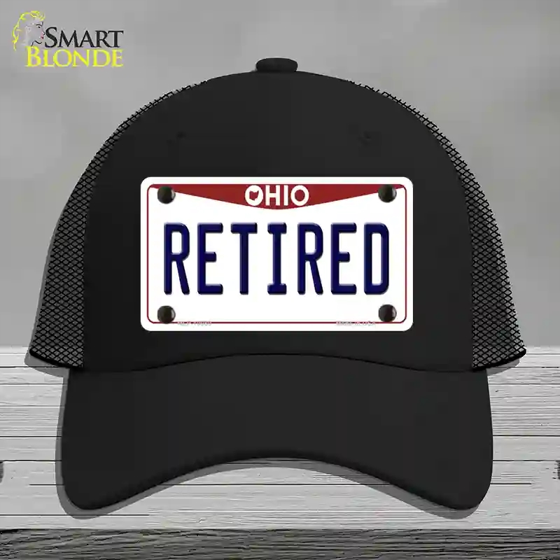 HAT01-MLP-10080 Retired Ohio Novelty License Plate Hat, Mesh - Black