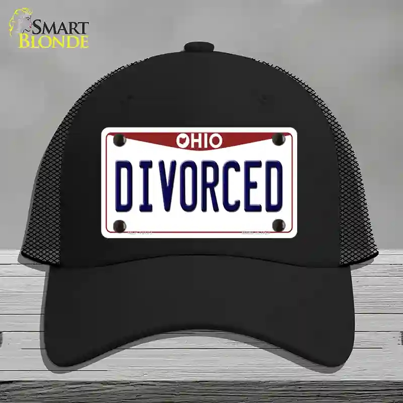 HAT01-MLP-10103 Divorced Ohio Novelty License Plate Hat, Mesh - Black