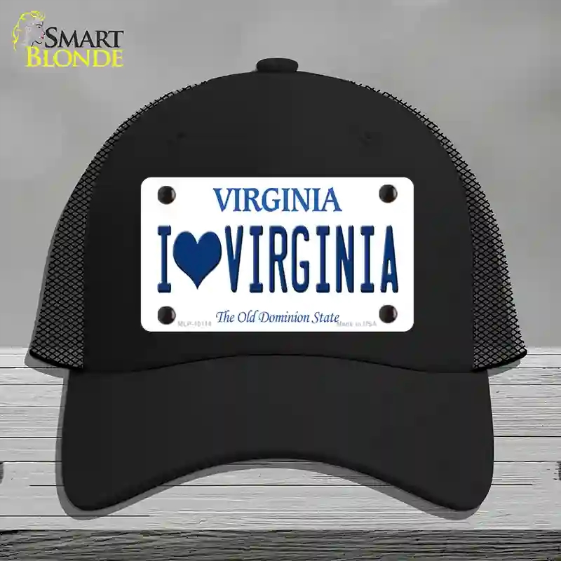 HAT01-MLP-10114 I Love Virginia Novelty License Plate Hat, Mesh - Black