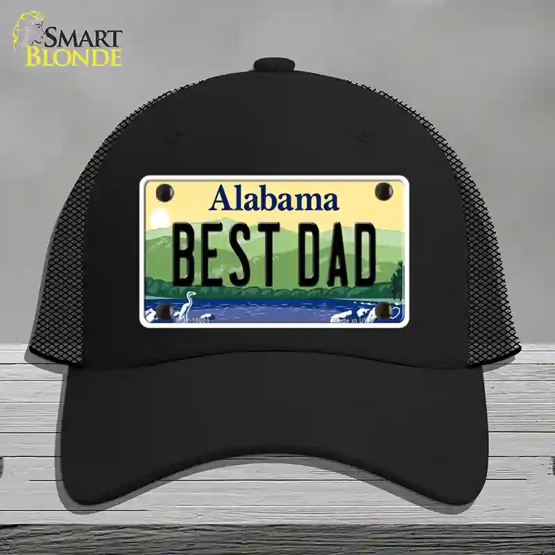 HAT01-MLP-10001 Best Dad Alabama Novelty License Plate Hat, Mesh - Black