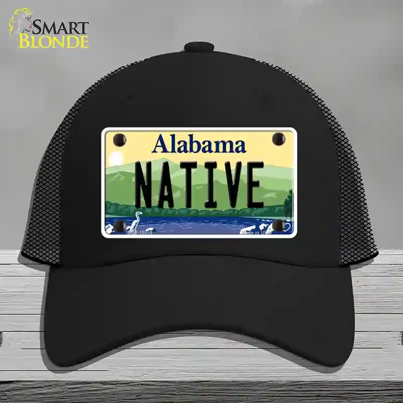 HAT01-MLP-10010 Native Alabama Novelty License Plate Hat, Mesh - Black