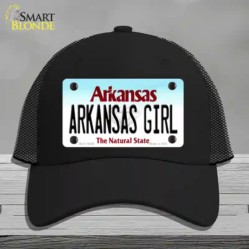 HAT01-MLP-10040 Arkansas Girl Novelty License Plate Hat, Mesh - Black