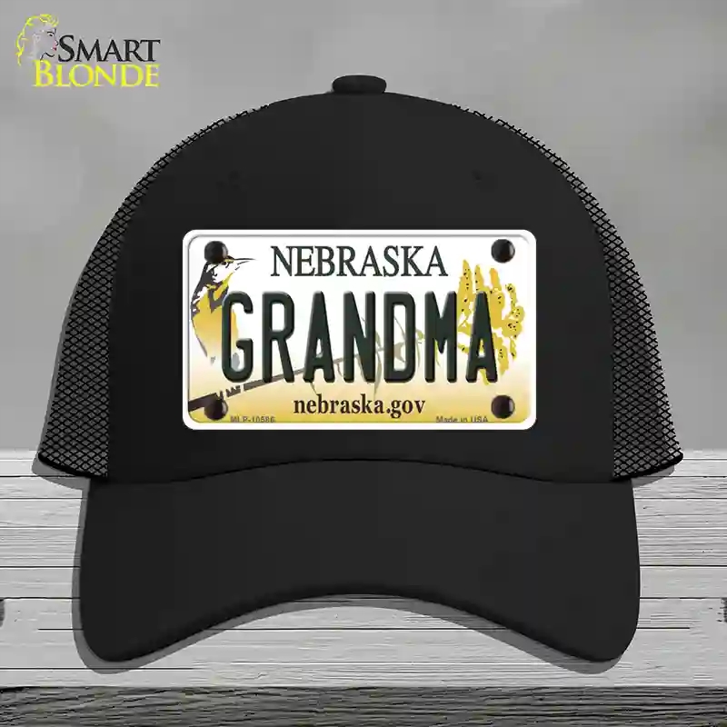 HAT01-MLP-10586 Grandma Nebraska Novelty License Plate Hat, Mesh - Black