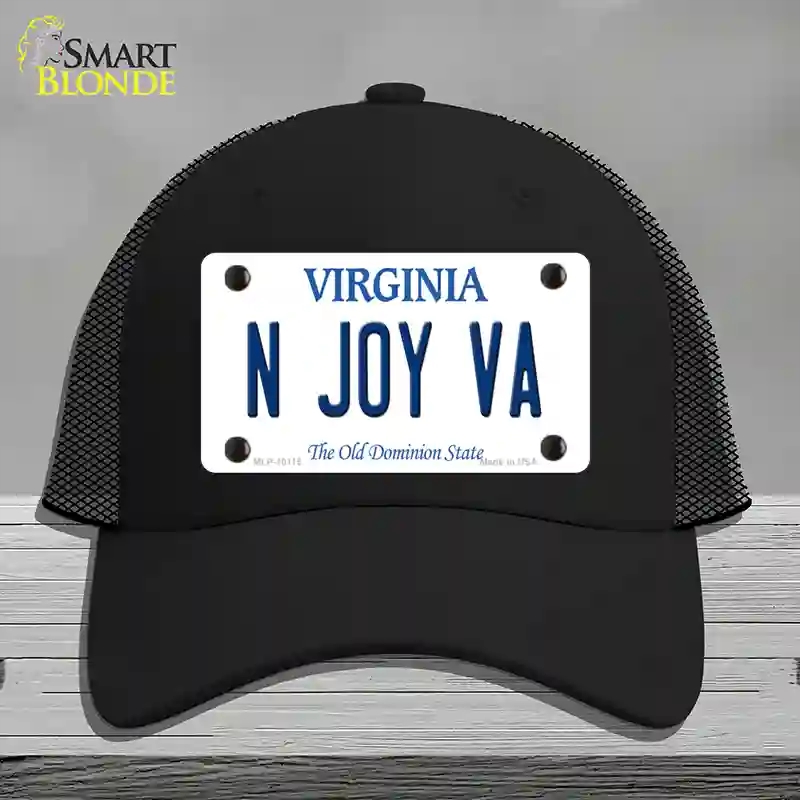 HAT01-MLP-10115 N Joy VA Virginia Novelty License Plate Hat, Mesh - Black