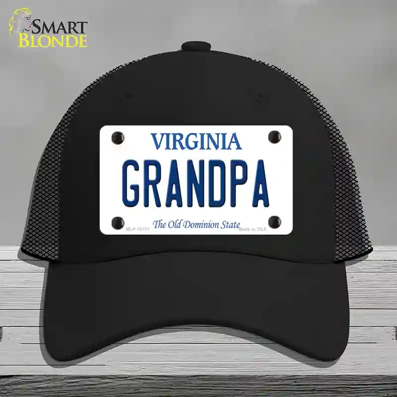 HAT01-MLP-10121 Grandpa Virginia Novelty License Plate Hat, Mesh - Black