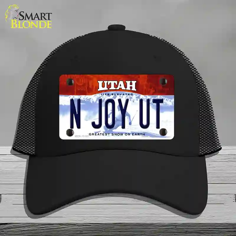 HAT01-MLP-10197 N Joy UT Utah Novelty License Plate Hat, Mesh - Black