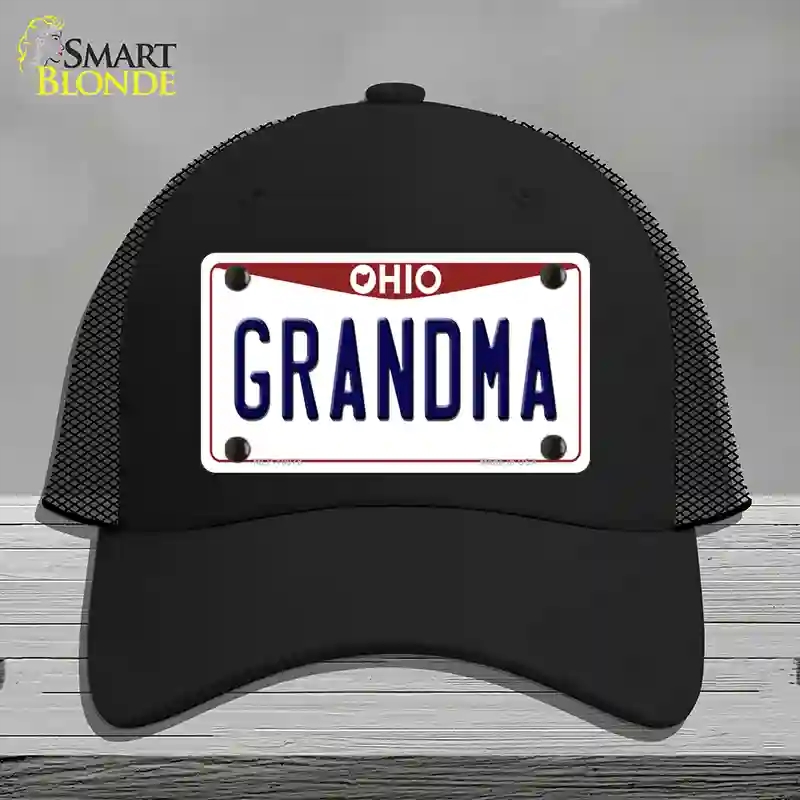 HAT01-MLP-10078 Grandma Ohio Novelty License Plate Hat, Mesh - Black