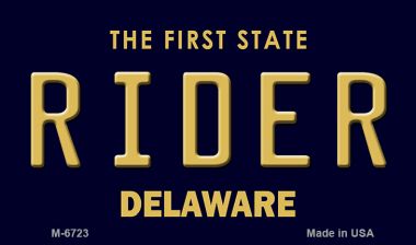 M-6723 3.5 x 2 in. Rider Delaware State License Plate Magnet