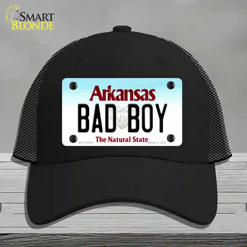 HAT01-MLP-10060 Bad Boy Arkansas Novelty License Plate Hat, Mesh - Black