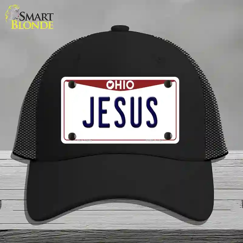 HAT01-MLP-10085 Jesus Ohio Novelty License Plate Hat, Mesh - Black