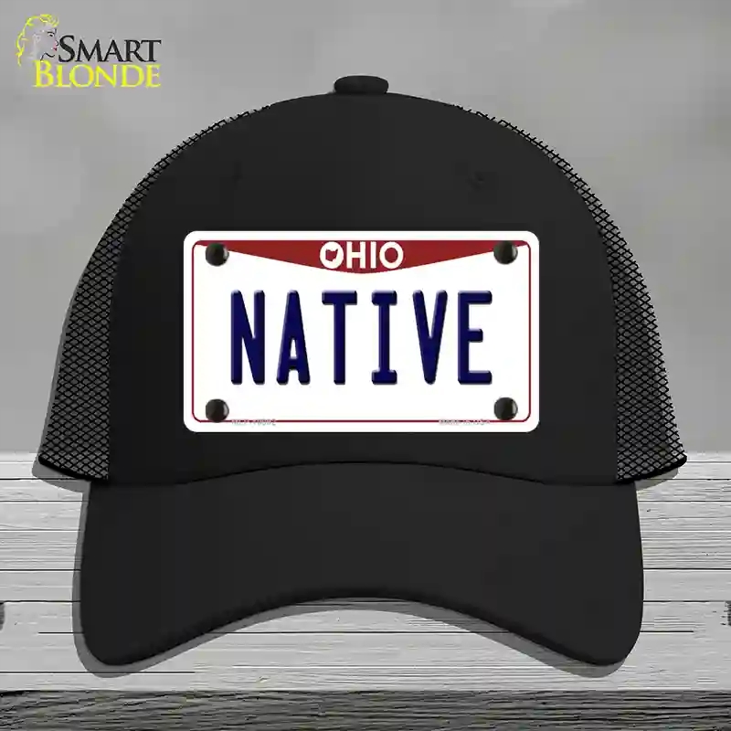 HAT01-MLP-10092 Native Ohio Novelty License Plate Hat, Mesh - Black