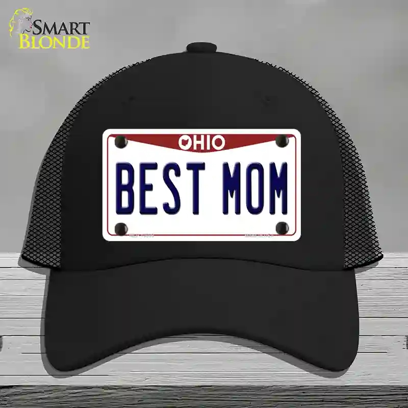 HAT01-MLP-10099 Best Mom Ohio Novelty License Plate Hat, Mesh - Black