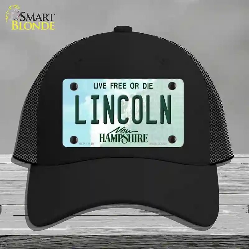 HAT01-MLP-11149 Lincoln   Hampshire State Novelty License Plate Hat, Mesh - Black