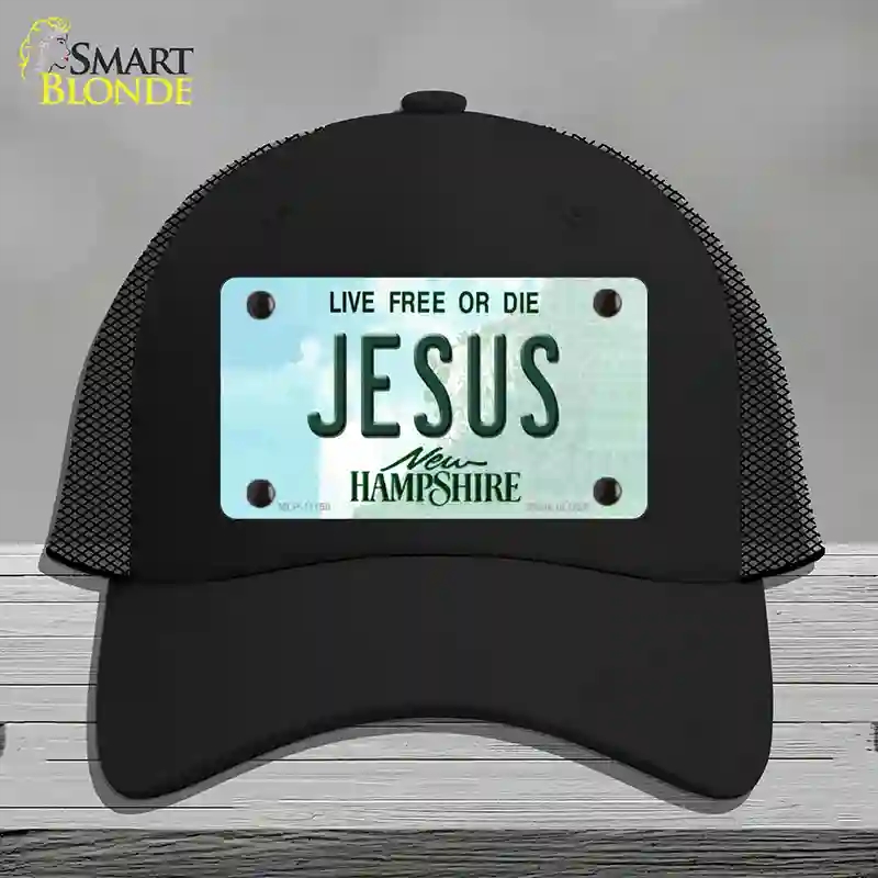 HAT01-MLP-11158 Jesus   Hampshire State Novelty License Plate Hat, Mesh - Black