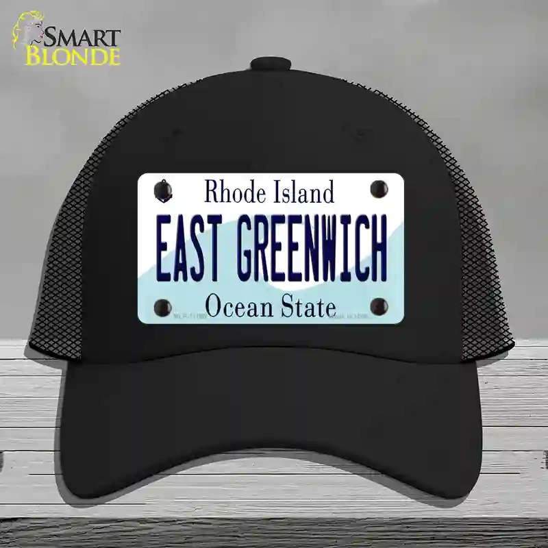 HAT01-MLP-11190 East Greenwich Rhode Island State Novelty License Plate Hat, Mesh - Black