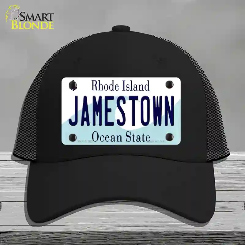 HAT01-MLP-11193 Jamestown Rhode Island State Novelty License Plate Hat, Mesh - Black