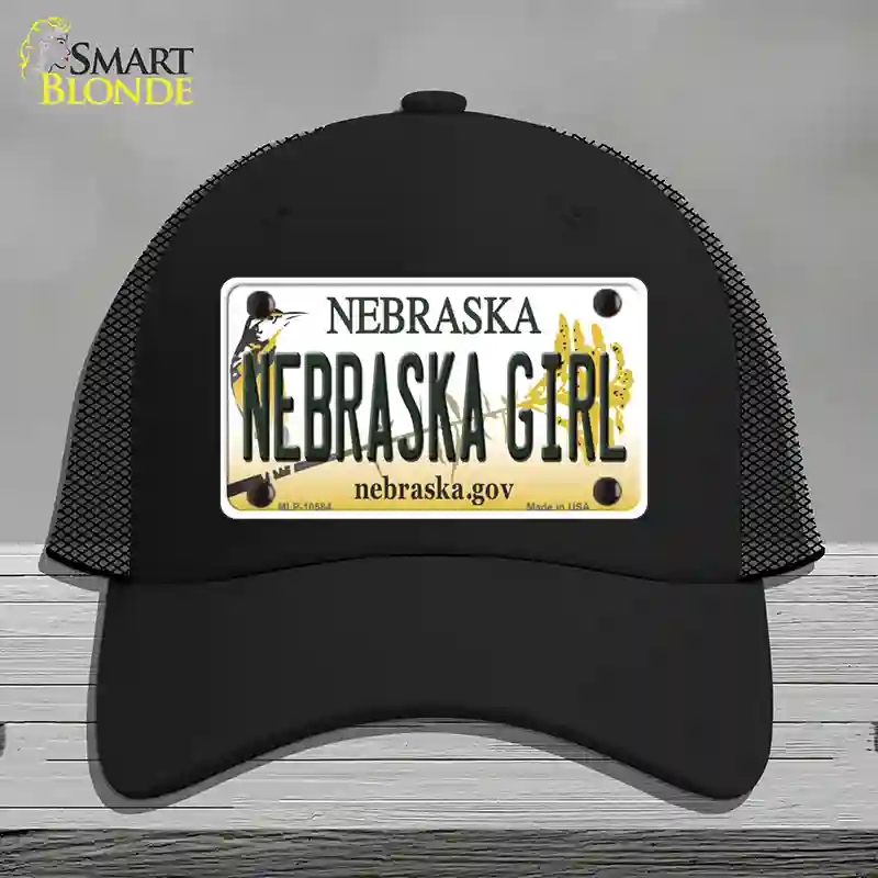HAT01-MLP-10584 Nebraska Girl Novelty License Plate Hat, Mesh - Black
