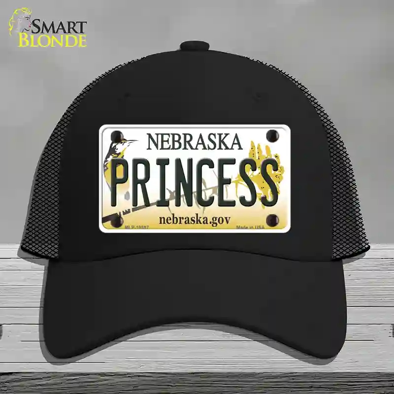 HAT01-MLP-10597 Princess Nebraska Novelty License Plate Hat, Mesh - Black