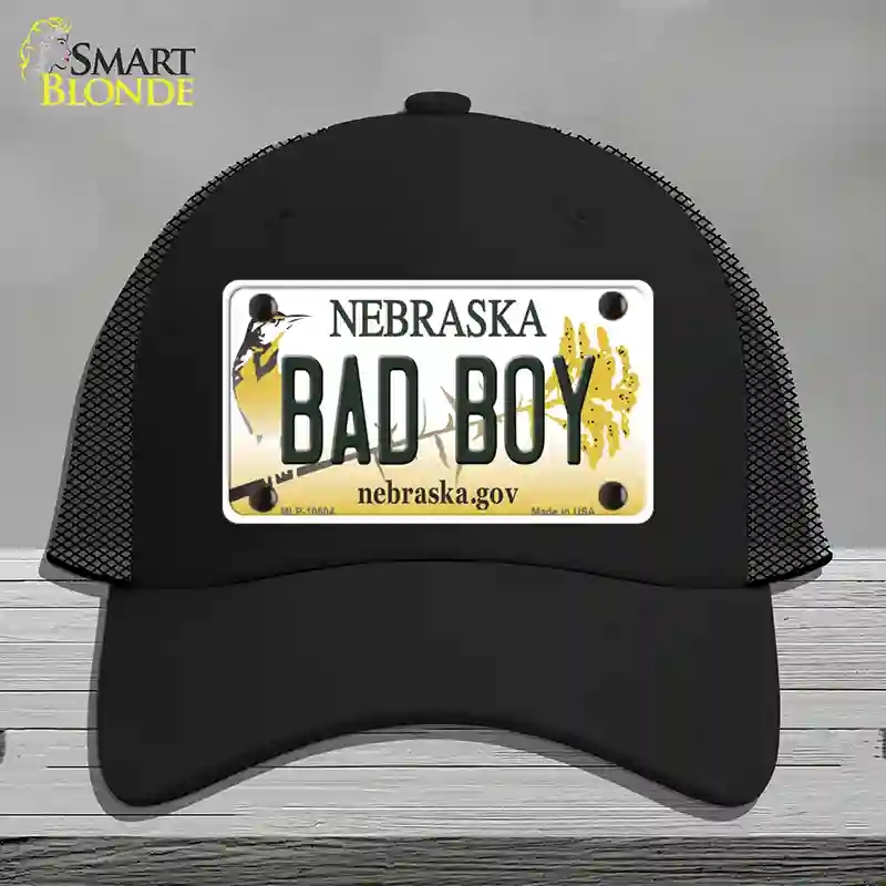 HAT01-MLP-10604 Bad Boy Nebraska Novelty License Plate Hat, Mesh - Black