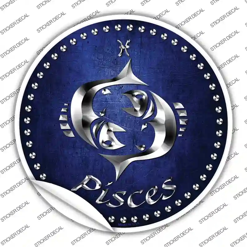 C-535s-XL Pisces Novelty Circle Sticker Decal, Extra Large