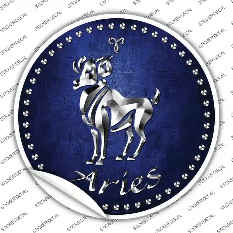 C-536s-S Aries Novelty Circle Sticker Decal, Small