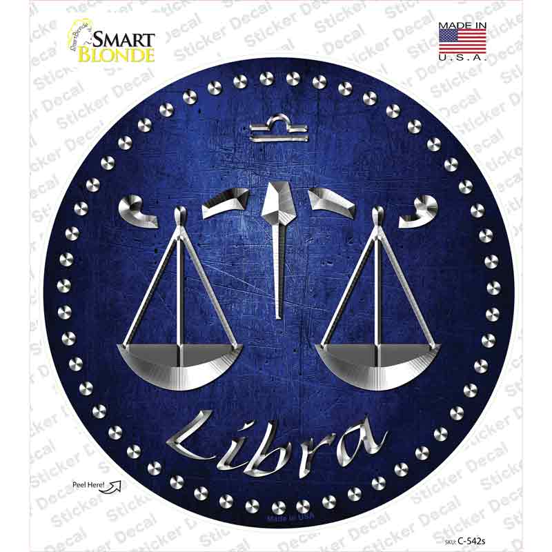 C-542s-M Libra Novelty Circle Sticker Decal, Medium