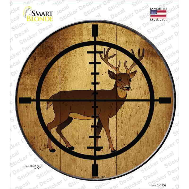 C-575s-M Deer Hunter Novelty Circle Sticker Decal, Medium