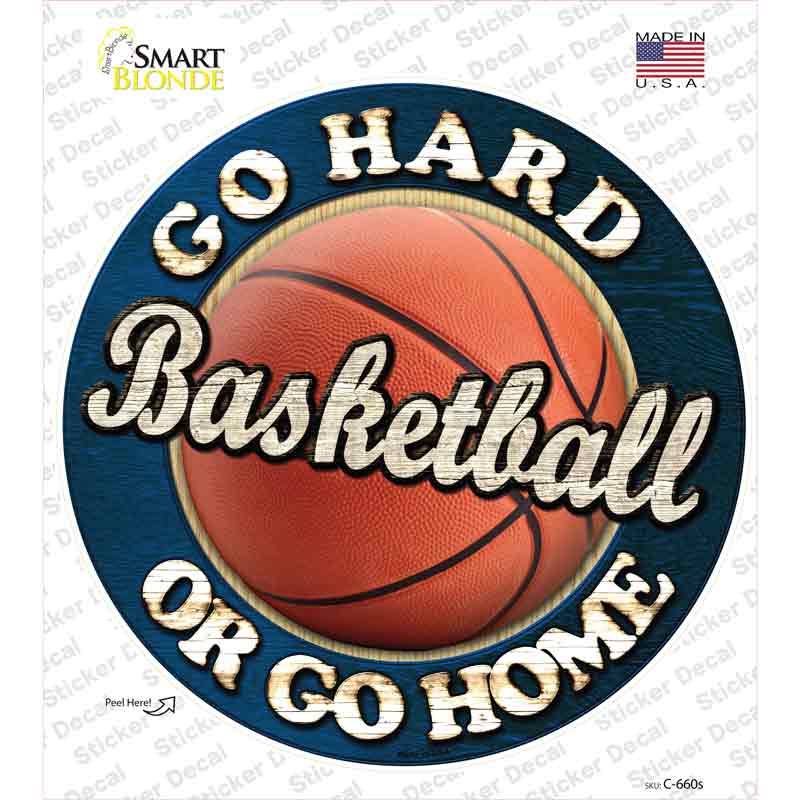 C-660s-M Basketball Novelty Circle Sticker Decal, Medium