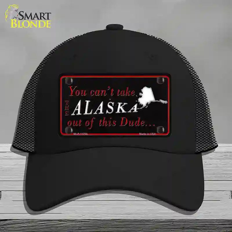 HAT01-MLP-11256 Alaska Dude Novelty License Plate Hat, Mesh - Black