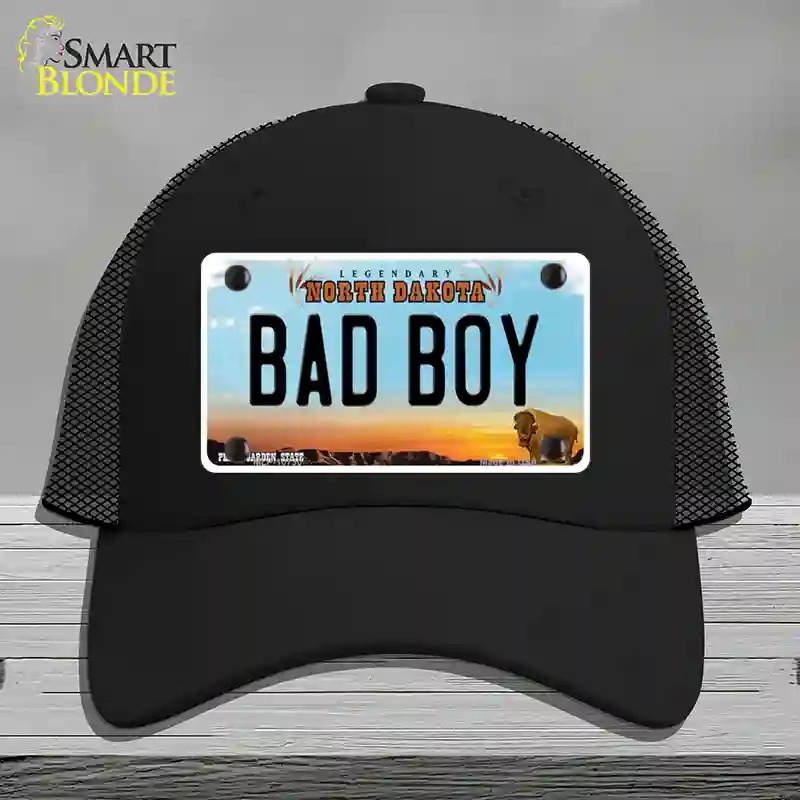 HAT01-MLP-10730 Bad Boy North Dakota Novelty License Plate Hat, Mesh - Black