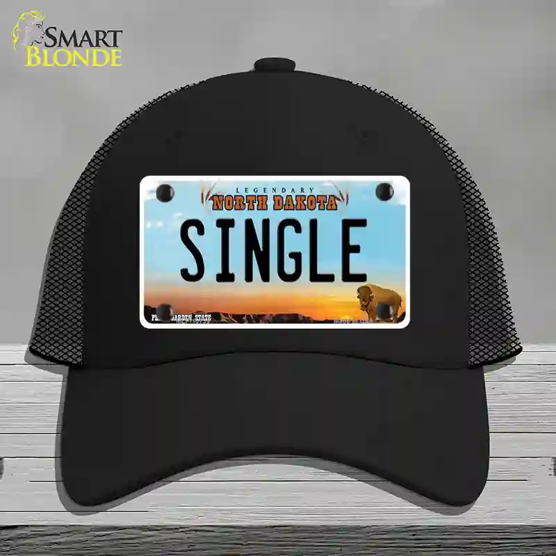 HAT01-MLP-10739 Single North Dakota Novelty License Plate Hat, Mesh - Black