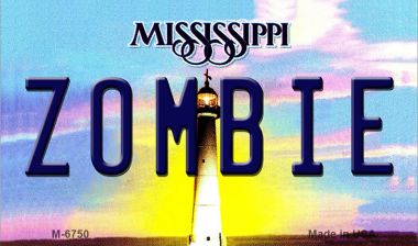 Zombie Mississippi State License Plate Tag Magnet M-6750