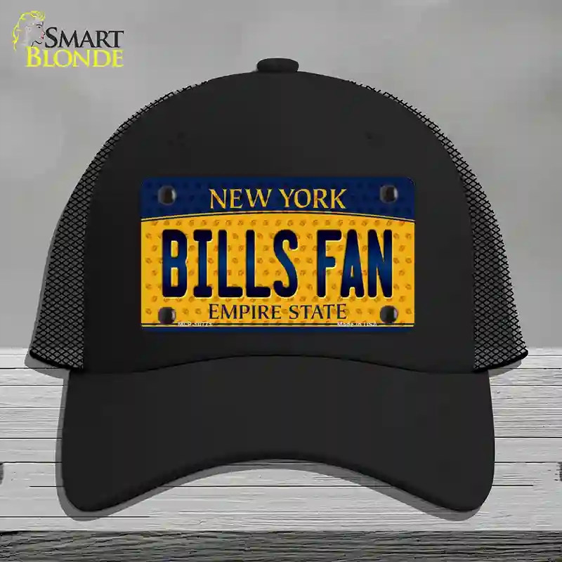 HAT01-MLP-10771 Bills Fan   York Novelty License Plate Hat, Mesh - Black