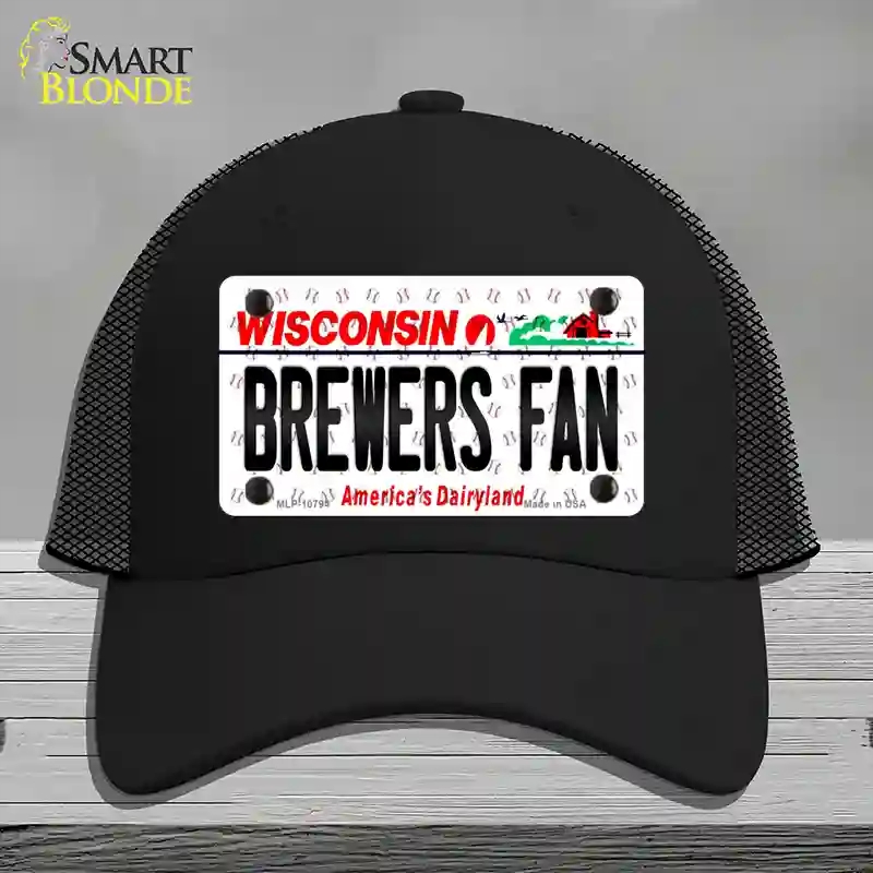 HAT01-MLP-10794 Brewers Fan Wisconsin Novelty License Plate Hat, Mesh - Black