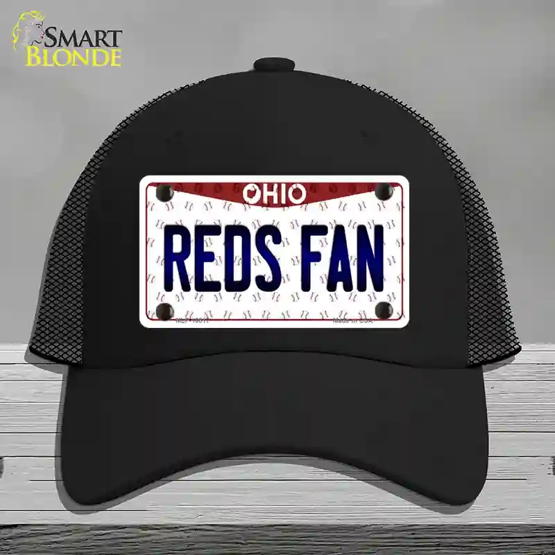 HAT01-MLP-10817 Reds Fan Ohio Novelty License Plate Hat, Mesh - Black
