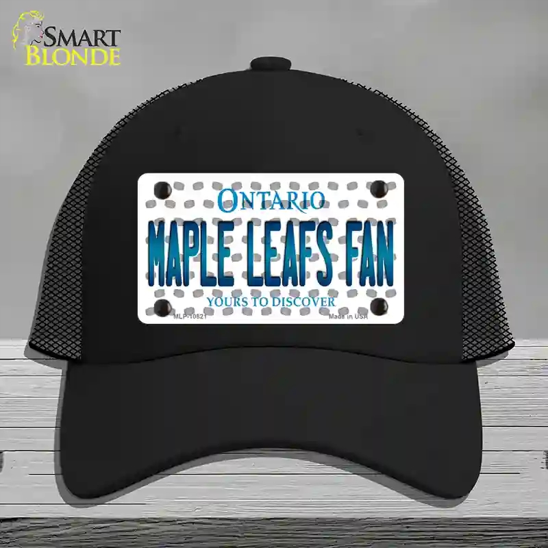 HAT01-MLP-10821 Maple Leafs Fan Ontario Novelty License Plate Hat, Mesh - Black