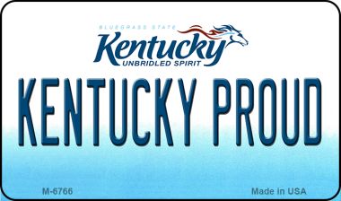 M-6766 3.5 x 2 in. Kentucky Proud State License Plate Novelty Magnet
