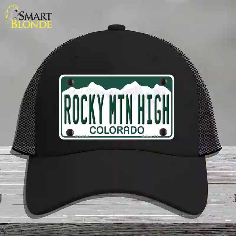 HAT01-MLP-12146 Rocky Mountain High Colorado Novelty License Plate Hat, Mesh - Black